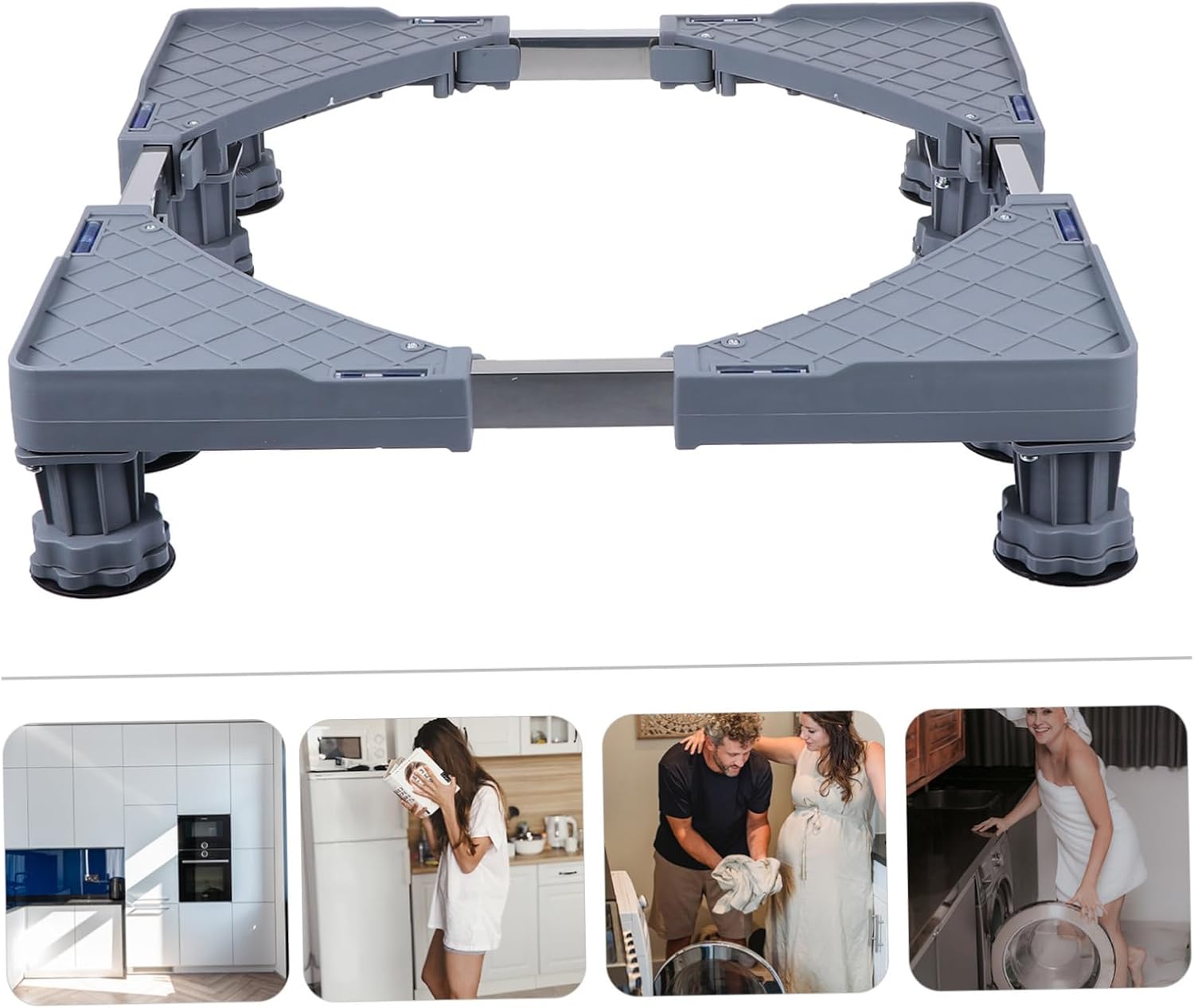 Angoily Multi-functional Adjustable Washer and Fridge Stand with Feet Base for Washing Machines Refrigerators and Dryers Heavy Duty Support for Home Use