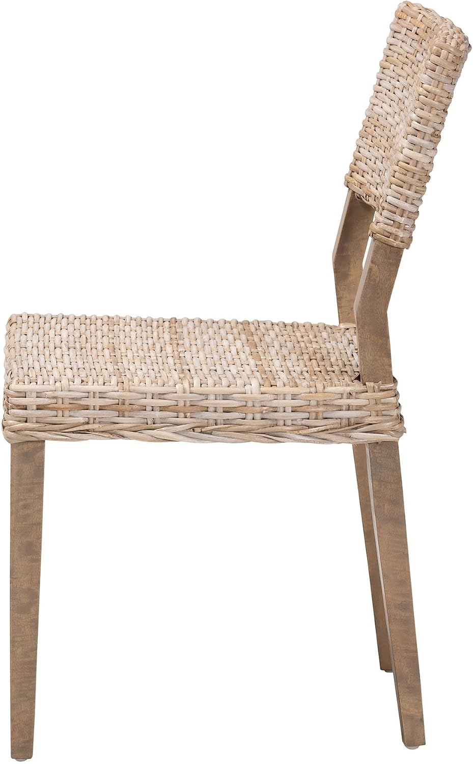 Bali & pari Barossa Bohemian Grey Kubu Rattan and Mahogany Wood Dining Chair