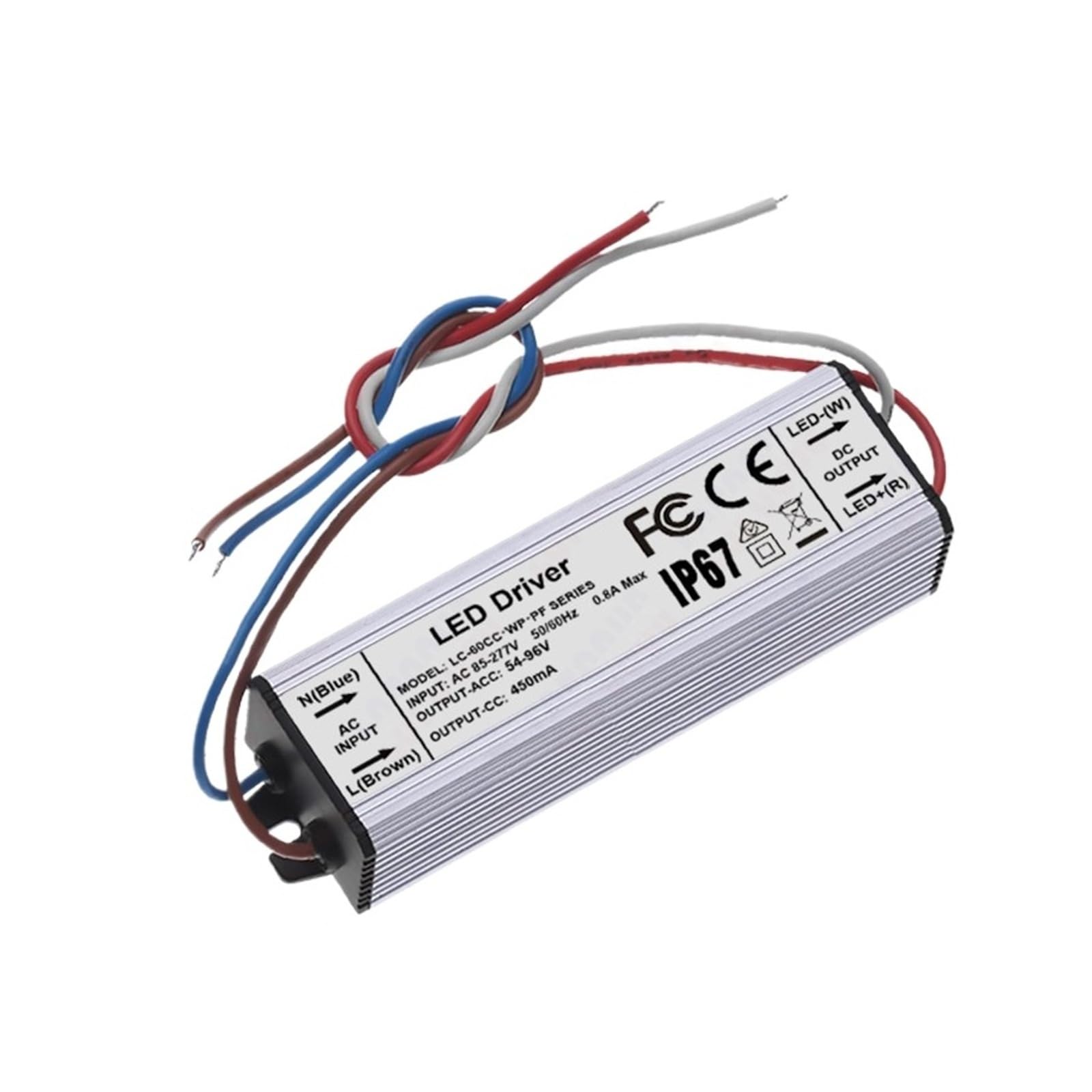 PWANUIGTE 40W 50W 60W LED Driver Constant Current 450mA 600mA 900mA 1200mA 1500mA 1800mA 2100mA Power Lighting Transformer(1800mA 18-30V WP)