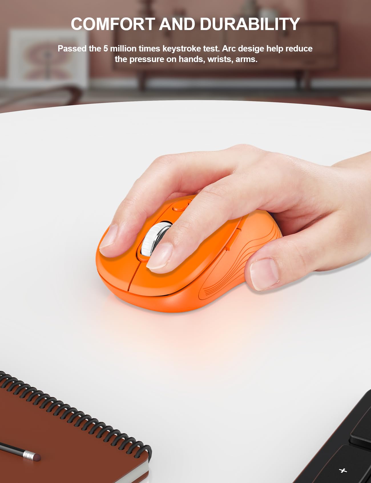 Trueque Ratón inalámbrico para laptop, mouse ergonómico de 2.4 GHz con botones hacia atrás y adelante, 3 niveles DPI, 6 botones, mouse óptico USB inalámbrico para Windows, Chromebook, MacBook PC