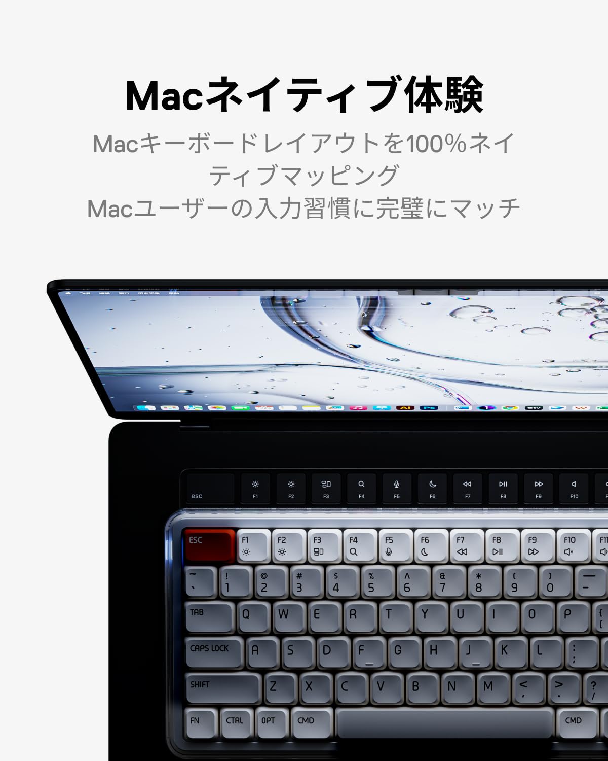 Melgeek O2 Mac専用設計 ロープロファイル ワイヤレスメカニカル