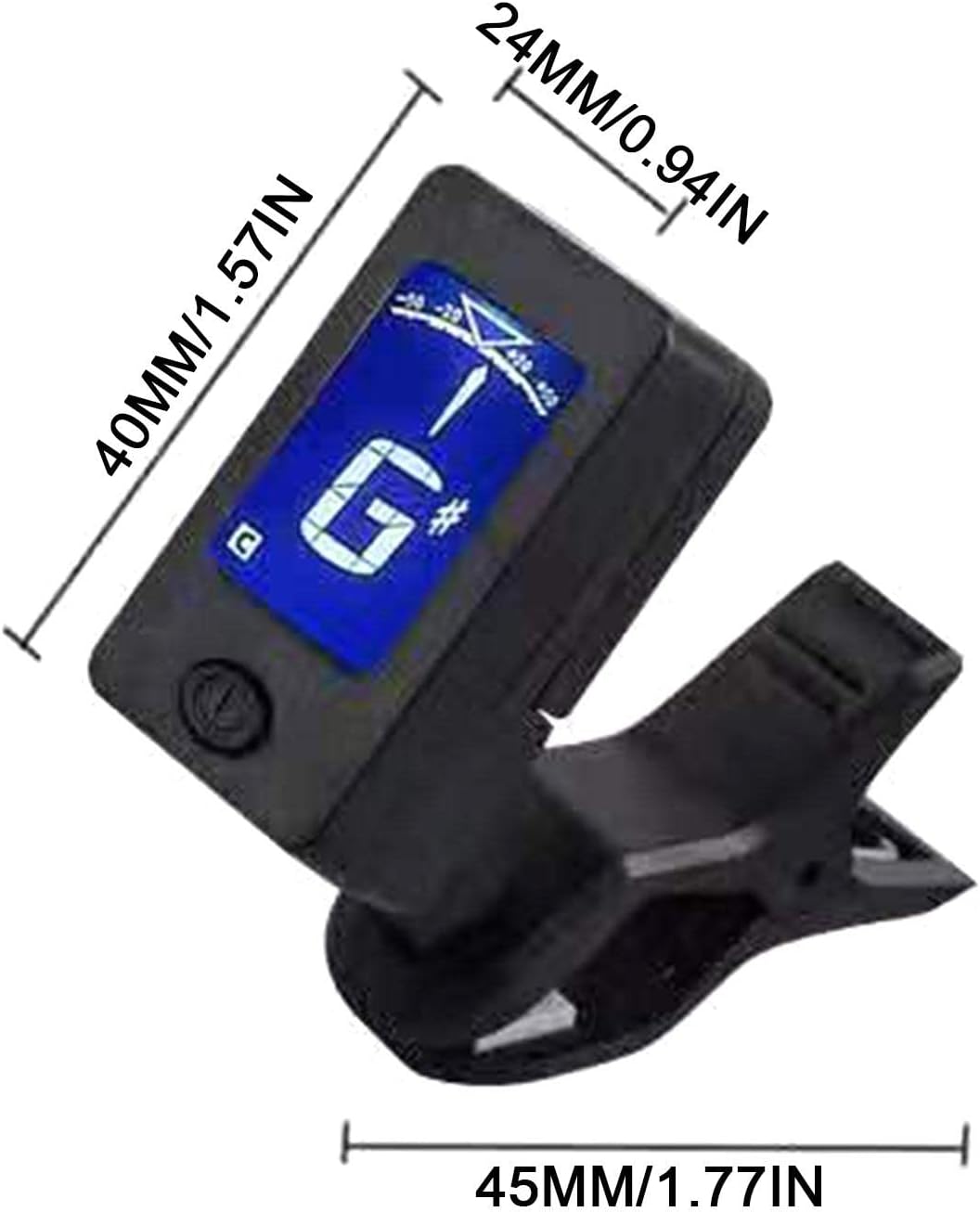 fvituve Clip-On Guitar Tuner, 360 Degree Acoustic Guitar Tuner LCD Screen Electric Digital Tuner for Acoustic Guitar Ukulele Accessories -