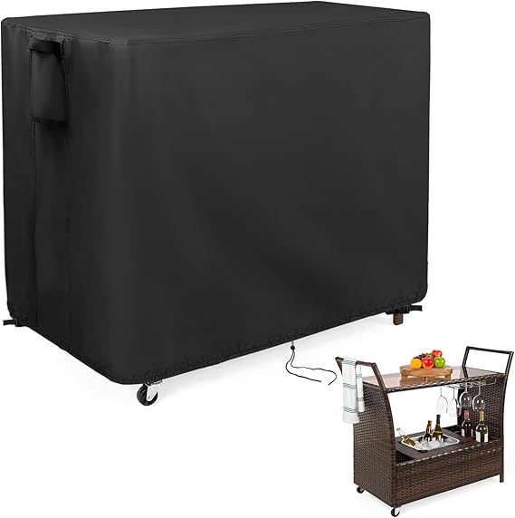 Guisong Outdoor Bar Cart Cover for Outdoor Rolling Wicker