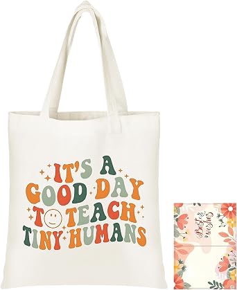 Teacher Appreciation Gift Tote Bag - 16x15 Inch Heavyweight Canvas Beach Bag for Women, Reusable Grocery Shopping Bag | Ideal Teacher Gifts, Summer Travel, Birthday Graduation,Christmas