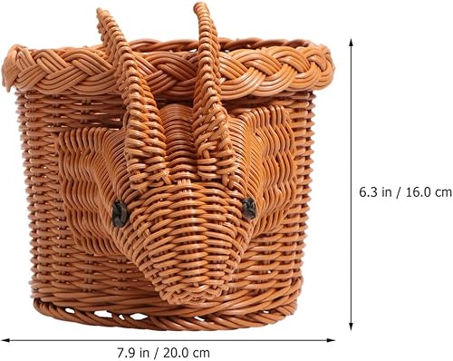 Miniatura 6 de STOBAZA Cesta de almacenamiento de mimbre tejida para frutas, cesta tejida para dulces de Pascua, bandeja para bocadillos para niños, cesta de