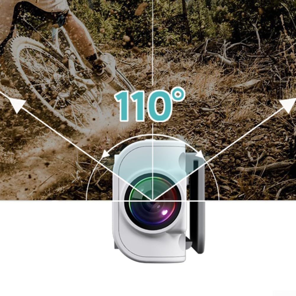 Cámara de video portátil 2K con lente gran angular de 110°, impermeable, WiFi, grabación en bucle, diseño compacto y ligero para aventuras al aire libre y deportes (blanco)
