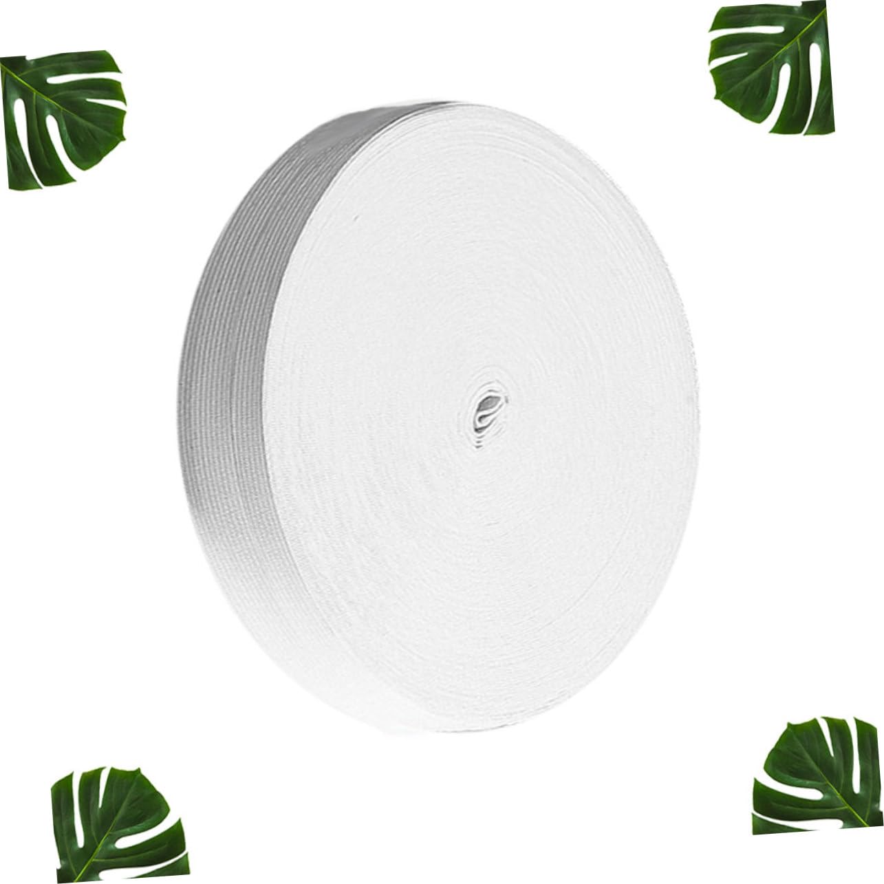 1rotolo Fettuccia Elastico Piatto Metri Banda Elasticizzata per Cucito Accessori per Abbigliamento Bianco Resistente e Stretch per Progetti e Moda