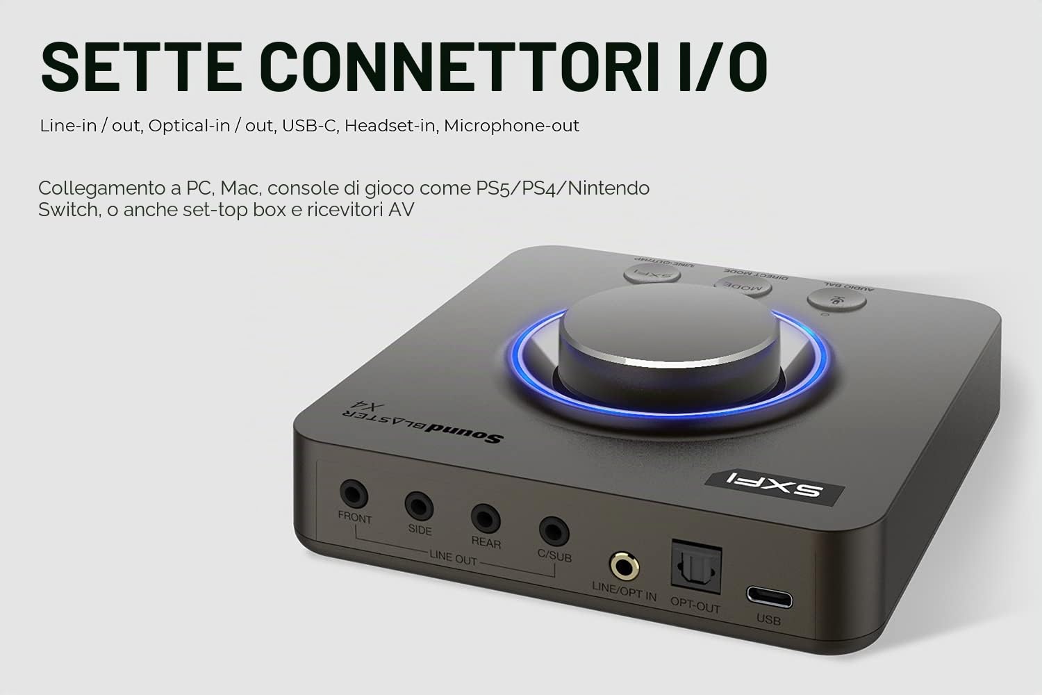 Creative Sound Blaster X4 Scheda audio esterna USB DAC 24 bit/192 kHz Super X-Fi 7.1