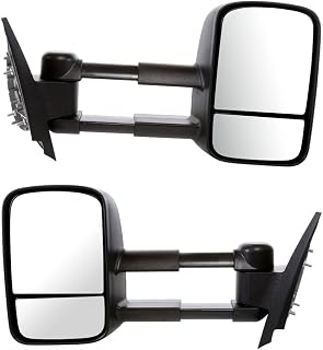 AutoShack KAPGM1321337PR Driver and Passenger Towing Mirrors Manual Black Textured Non-Heated Manual Folding Pair of 2 Replacement for Chevrolet Silverado 1500 Silverado 2500 HD GMC Sierra 1500 V8 4WD