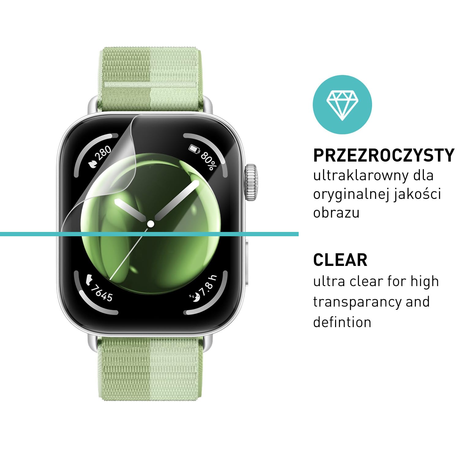 smartect Folia Ochronna TPU [3 Sztuki, Clear] dla Huawei Watch Fit 3, Zakrywa cały wyświetlacz, Ochraniacz Ekranu bez Pęcherzyków, Bez Odcisków palców