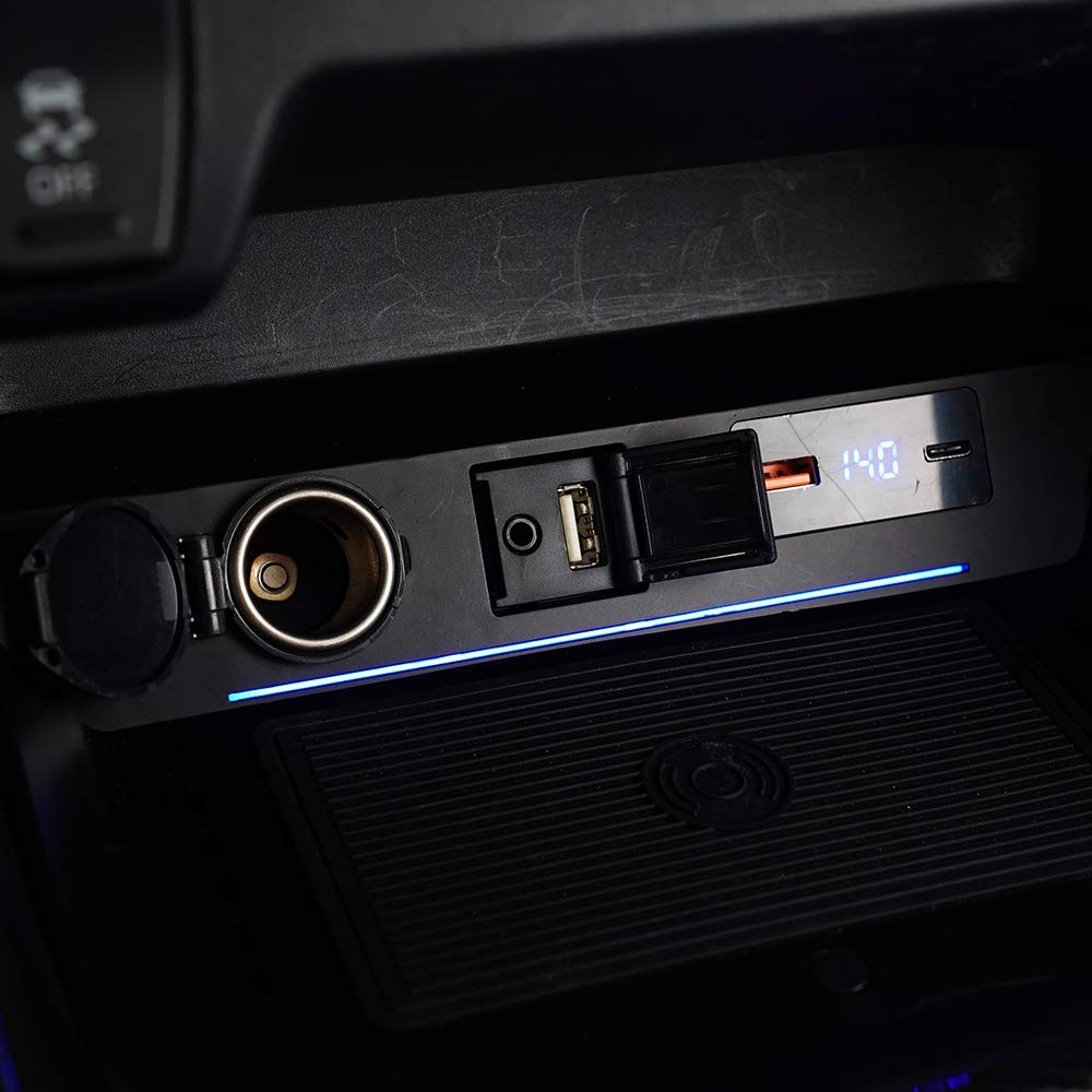 Soporte de cargador inalámbrico de coche para Toyota RAV4 2019-2025, QC 3.0 carga rápida compatible con iPhone, Samsung, Qi WPC Qi 3.0 carga inalámbrica, 2 puertos USB de 36 W almohadilla de