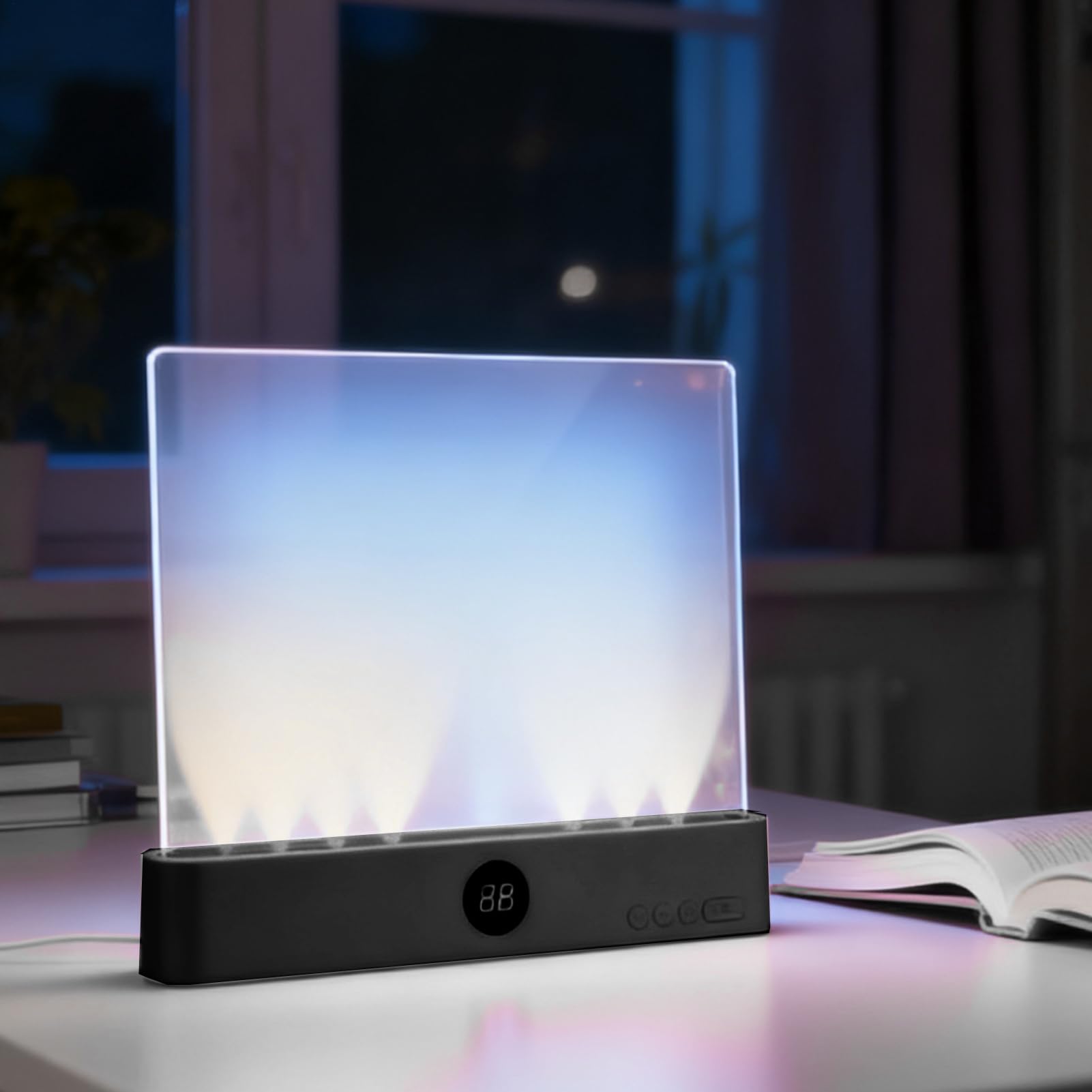 Générique Lampe De Lecture - Rechargeable Avec Minuterie 3 Couleurs - Lampe De Chevet LED Avec Panneau,Pour Femmes Hommes Lecteurs Maison Voyage Dortoir Bureau École Chambre Bureau Lit