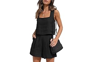 Womens 2-Piece Linen Shorts Set