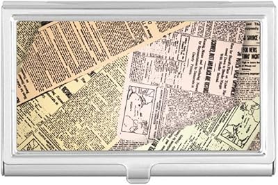 Newspaper Veins Pattern Background Business Card Holder Case Pocket Box Wallet