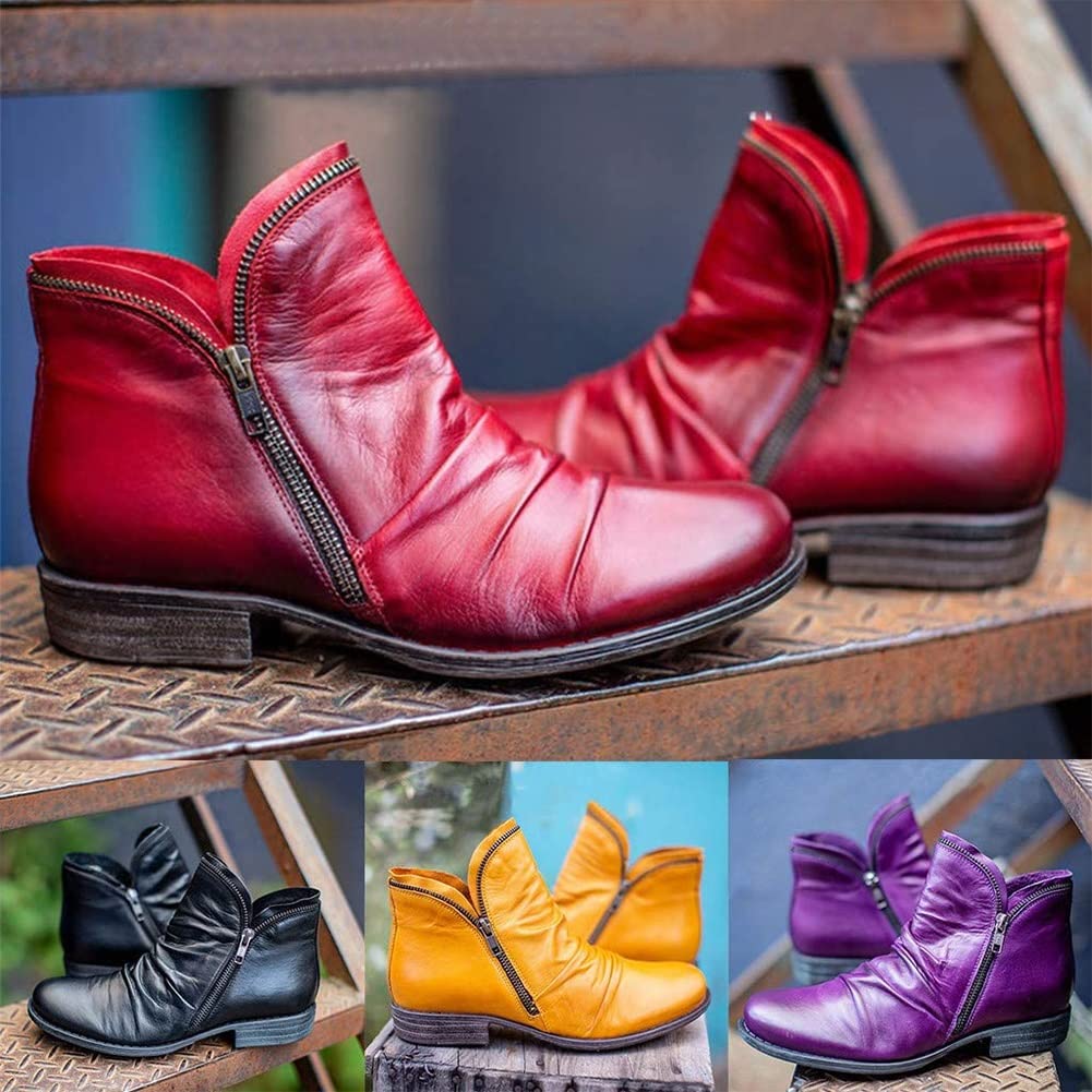 Bottines Femme élégantes à Talon - Fermeture éclair, Semelle Antidérapante - Confortables Pour Travail, Marche, Ville - Taille 36 à 43