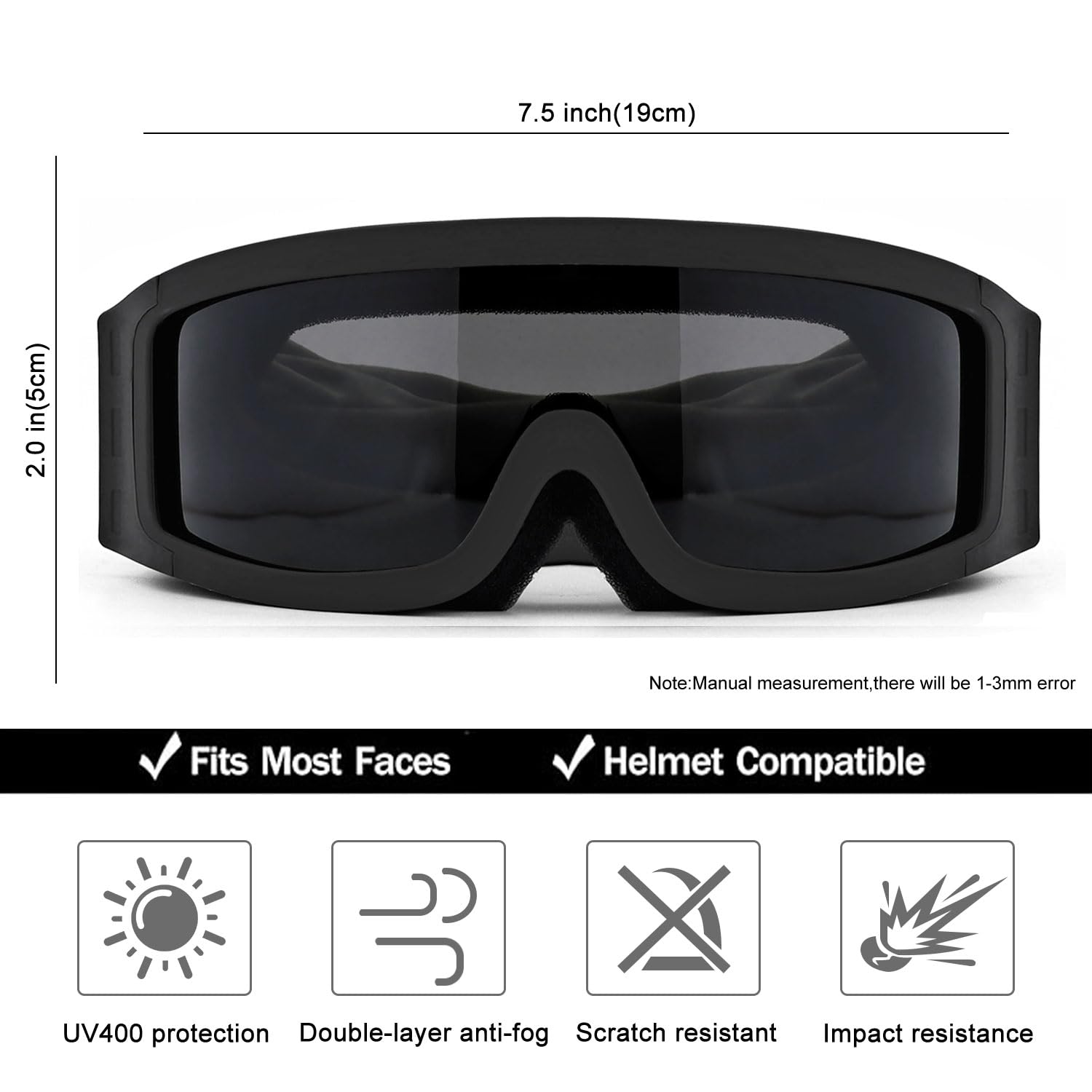 SPOSUNE Lunettes Tactiques Polycarbonate 3 Lentilles Anti-Choc UV400 Protection Totale Airsoft Chasse et Moto Hommes Femmes
