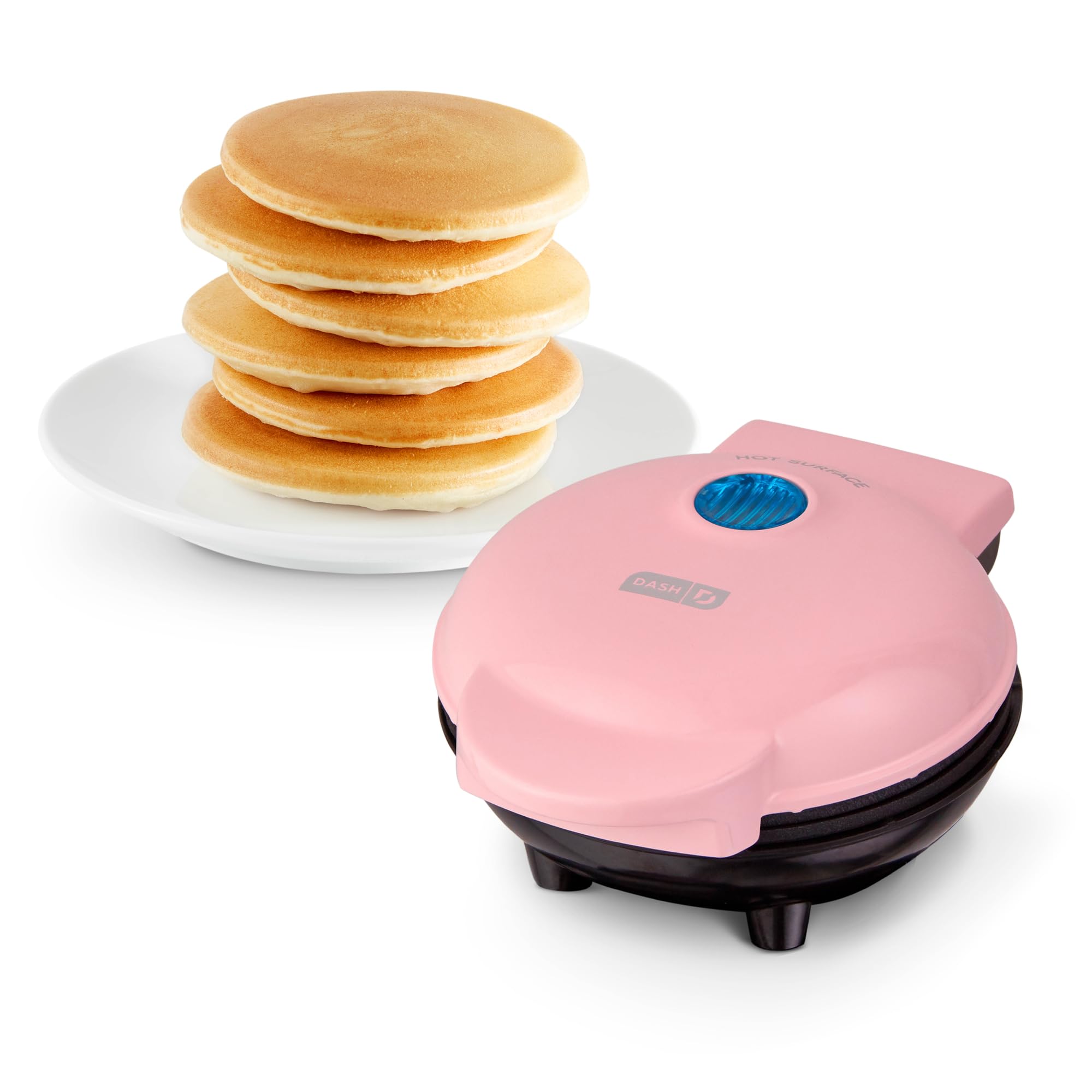 DASH Mini Maker Electric Round Griddle for Individual Pancakes, Cookies, Eggs & other on the go Breakfast, Lunch & Snacks with Indicator Light + Included Recipe Book - Pink