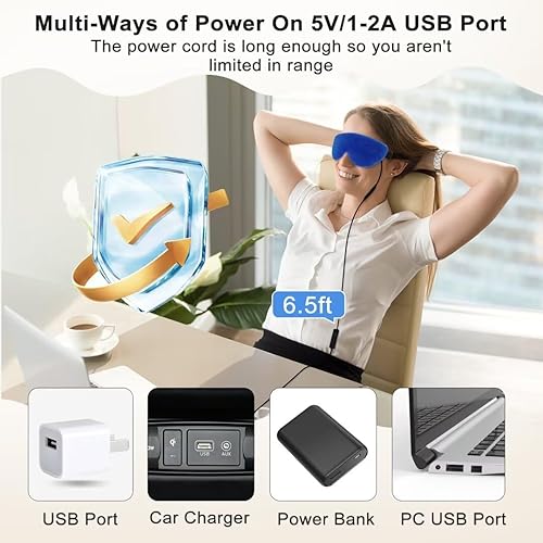 Miniatura 6 de Kovnlo Máscara térmica para ojos, lavable por USB, eléctrica, almohadilla térmica para ojos secos, blefaritis, síndrome, calazión, orzuelo, MGD y