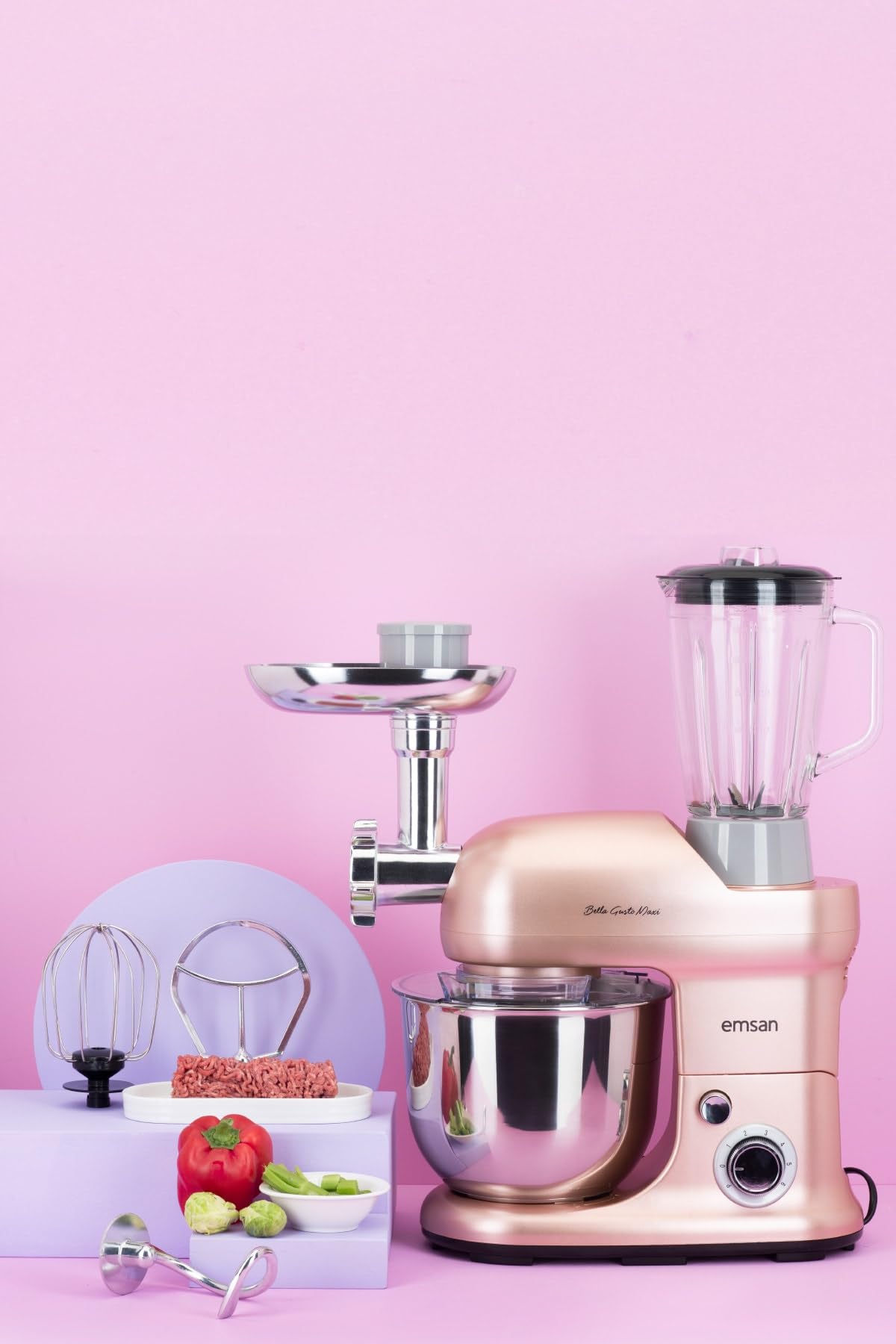 Emsan Bella Gusto Maxi Golden Pink Stand Mikser Mutfak Şefi 1300W