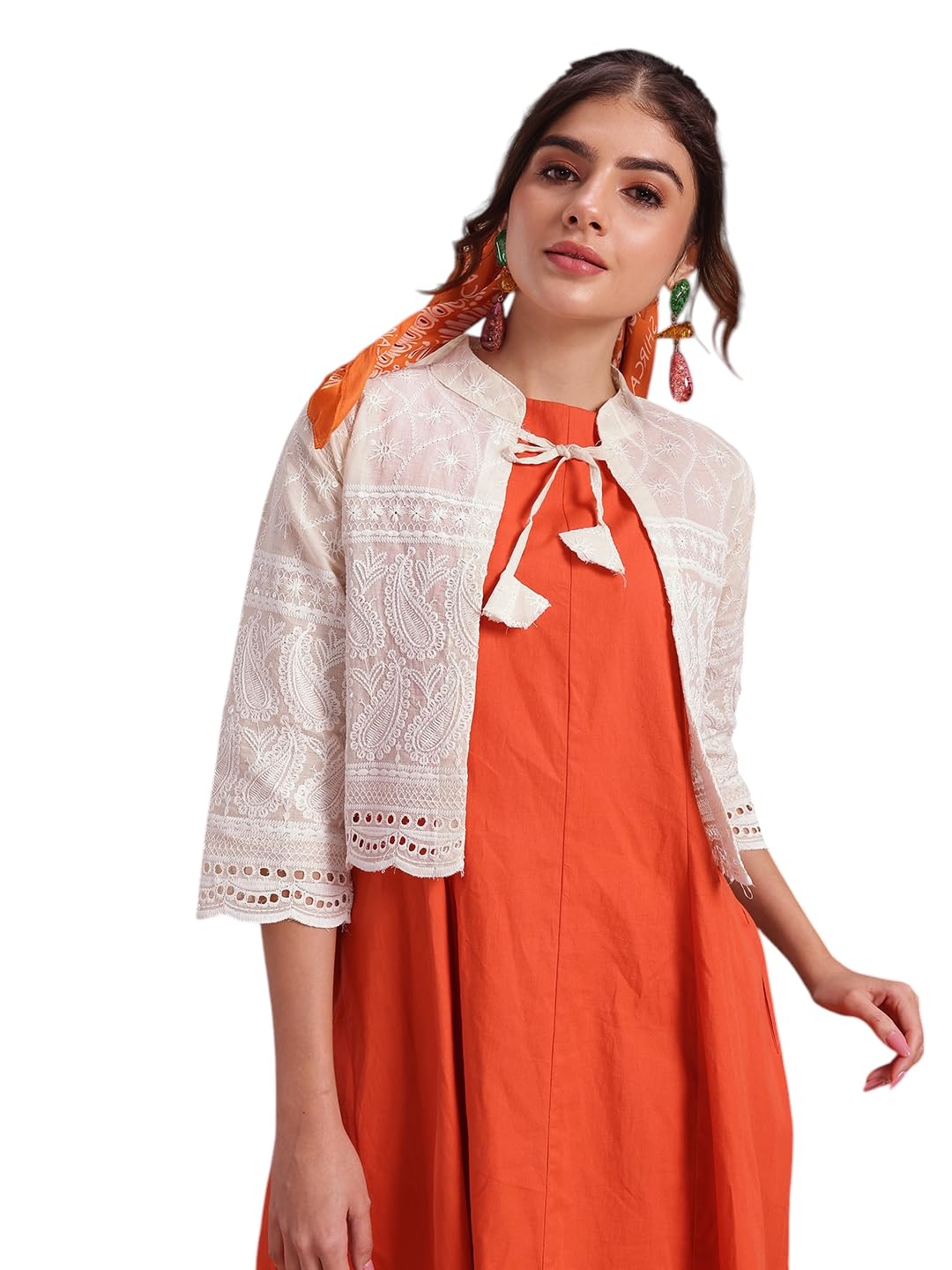 aarika Womens Cream Colour Embroidery Ethnic Jacket-picture-45
