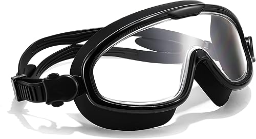 FEISEDY Gafas de natación sin fugas, antivaho para piscina, para adultos, hombres, mujeres, jóvenes, visión clara de 180, UV400 B2389