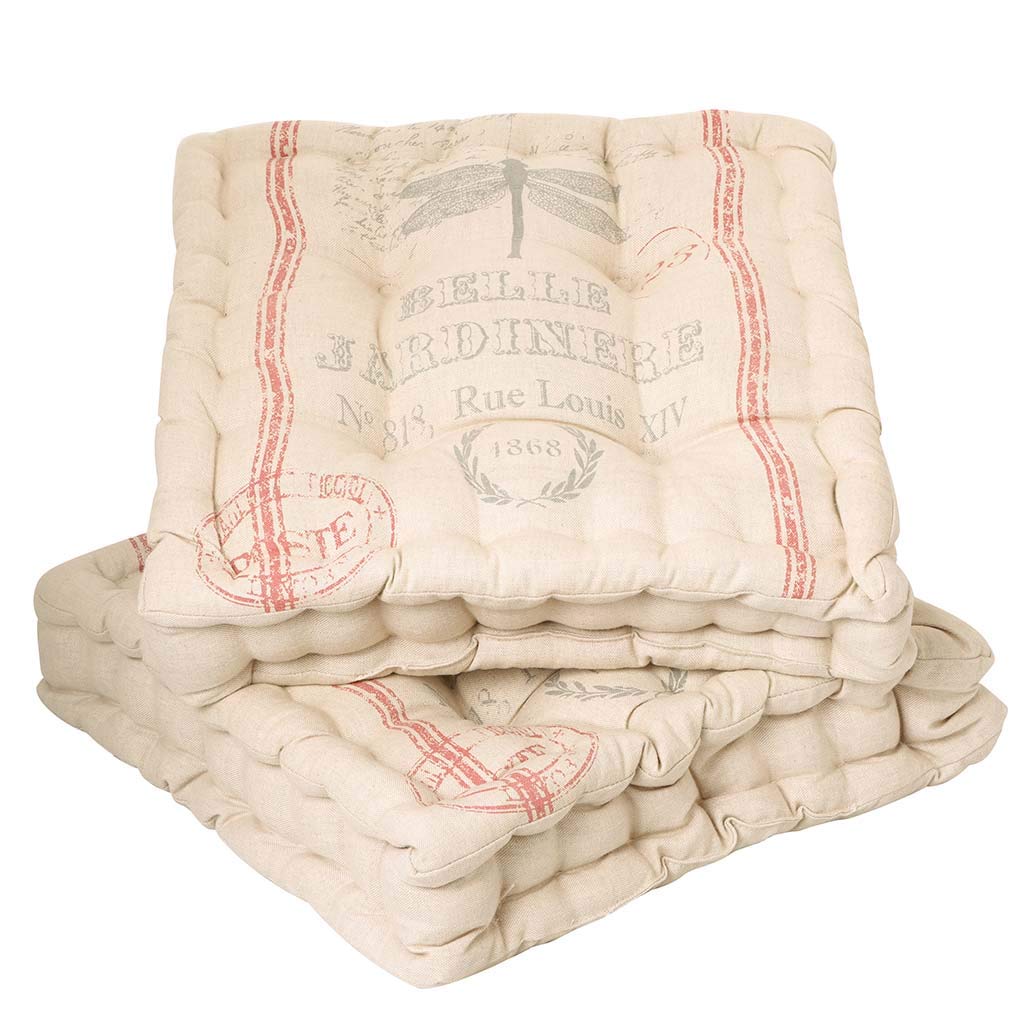 Seat Pad Set of 2 Furniture Cushions Large Insect Print Mattress Cushions