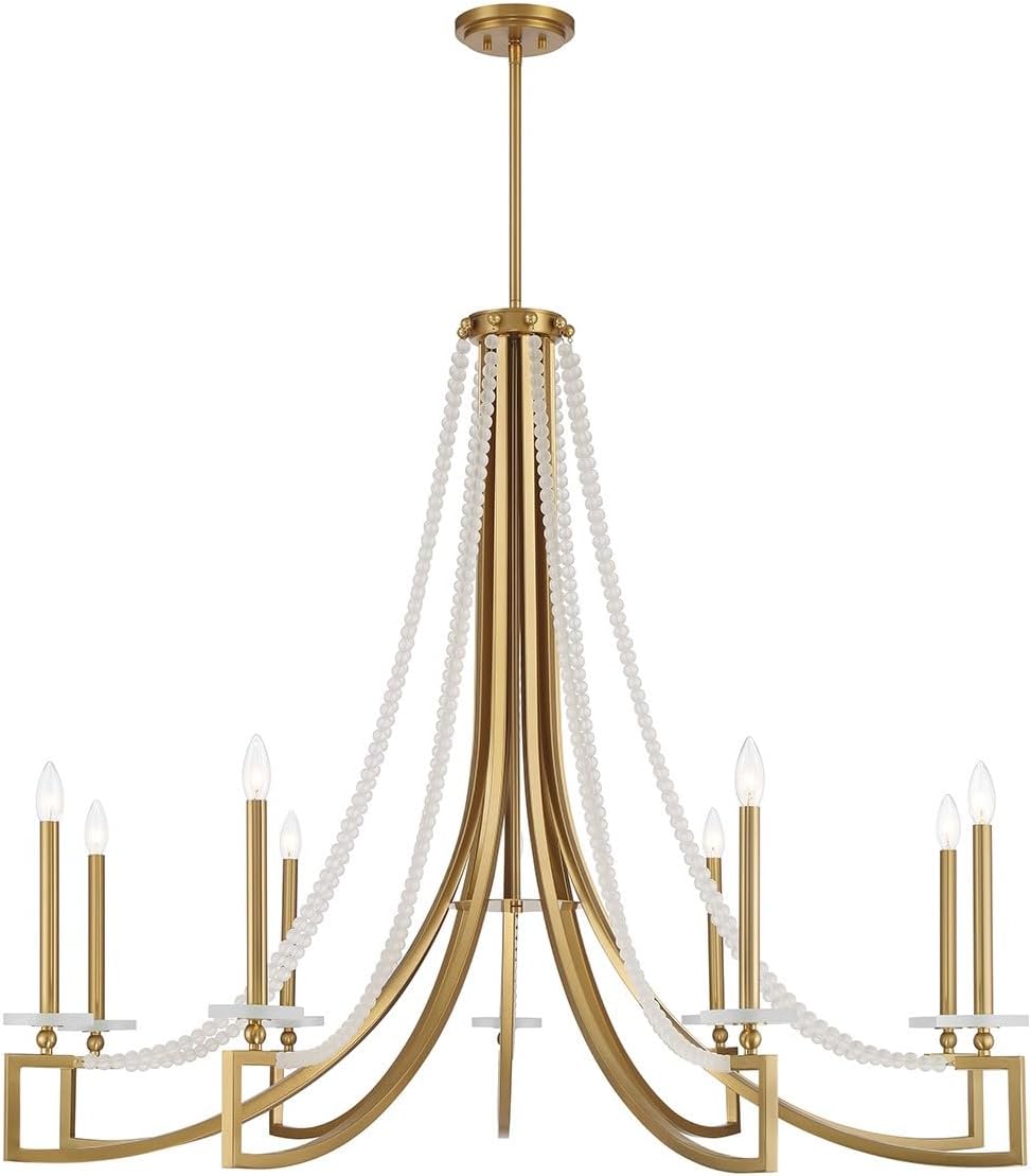 Savoy House 1-8805-9-322 Helen Chandelier, 9-Light E12 Base, Warm Brass (Bulbs NOT Included)