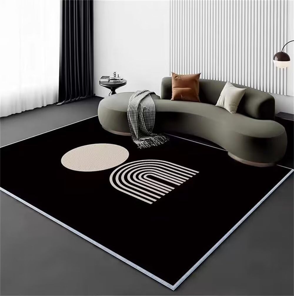 Tapis gamer sol 120x160cm noir et moderne pour chambre