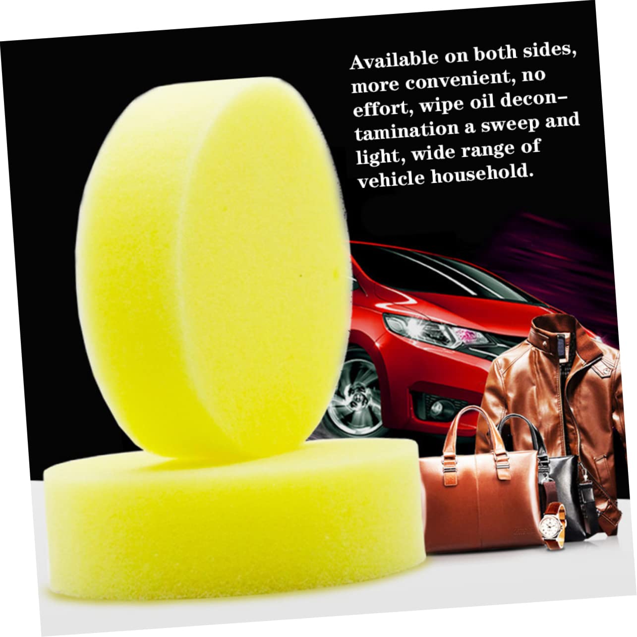 Éponge à Cirer de Nettoyage 4 Pièces en Éponge Jaune | Éponge de Cire de Voiture, Polissage et Dépoussiérage, Lot de 4 Pièces, Format Pratique pour L’entretien