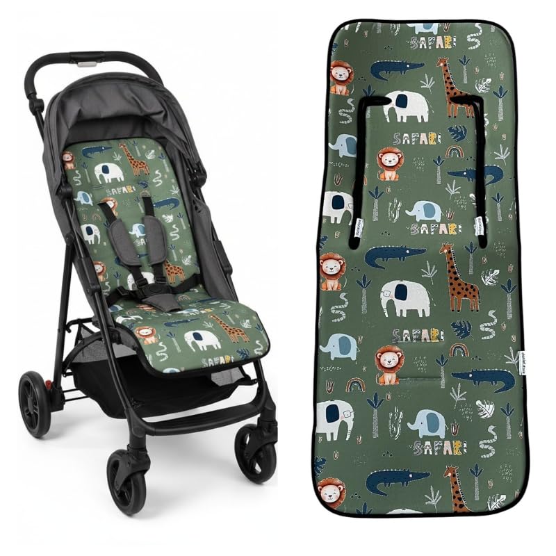 Colchoneta Universal Silla de Paseo Bebé 3D Transpirable Antideslizante – Protector Carrito Verano Invierno, Fácil Instalación, Lavable, 34x84 cm