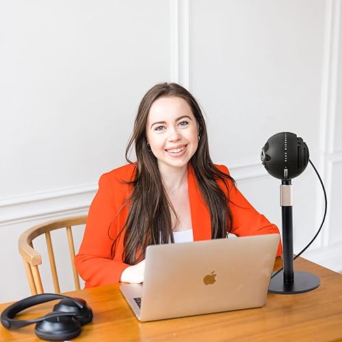 Miniatura 6 de Soporte de micrófono de escritorio, soporte de micrófono de mesa de altura ajustable con clip de micrófono universal y de montaje de choque, un