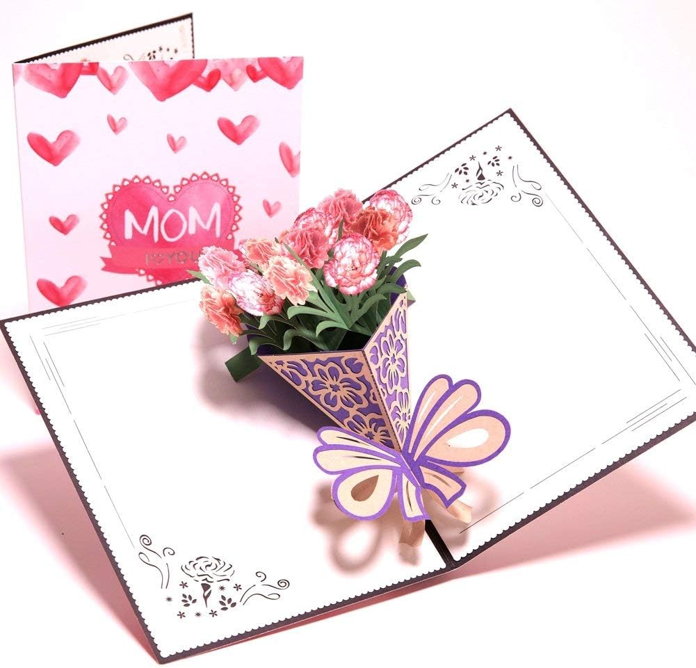 Mothers Day Card Blossom Pop Up Card for Mom, 3D Flowers Pattern Perfect for Thank You Cards, Greeting Cards