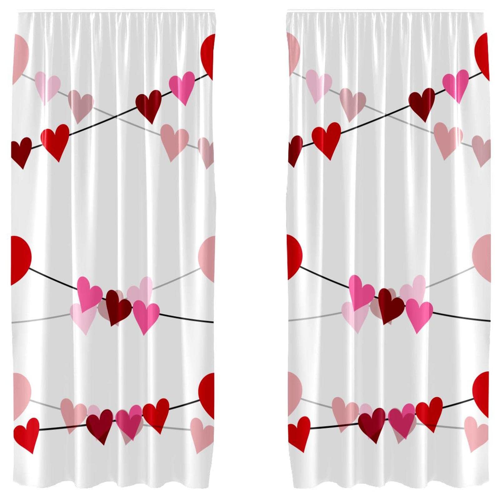 Rideaux occultants en microfibre avec carte Saint-Valentin pour offrir
