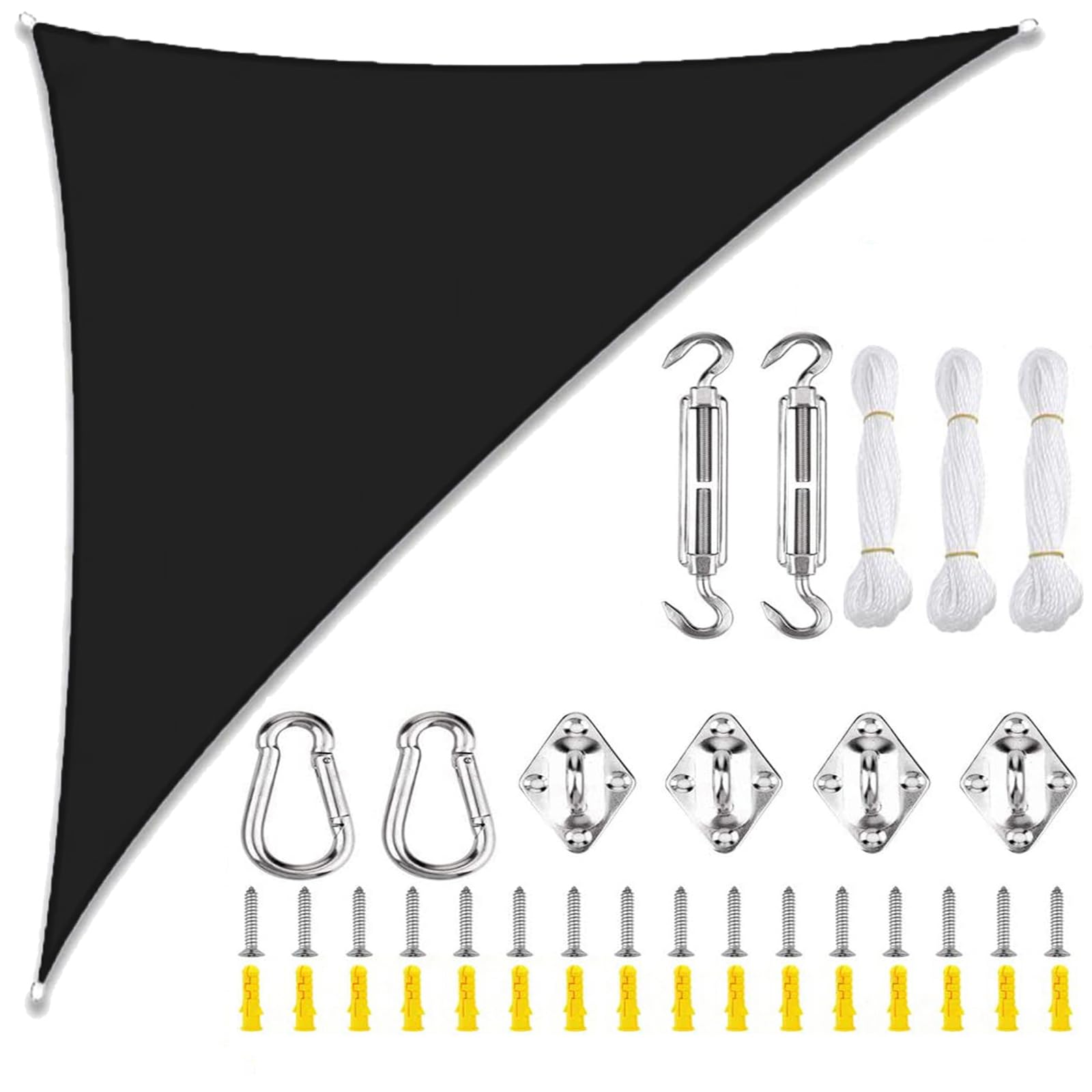 Sun Shade Sail Triangle Waterproof, Sunscreen Awning Canopy with Rope Fixing Kits, Triangle Patio Sail Pergola for Outdoor Garden Patio Party Backyard Yard Camping-Black||2x2x2M โ image 1