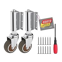 Vista 10 de Rueda de puerta de 2 pulgadas para puertas de madera, rotación de 360 grados, neumático de goma sólida, capacidad de 80 libras, con resorte, incluye