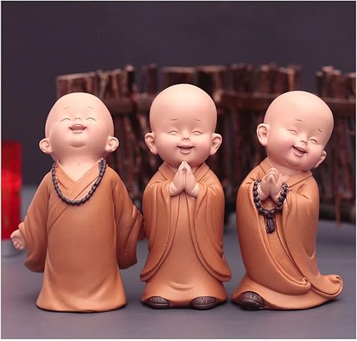 Miniatura 31 de Figura de monje para decoración del hogar, estatua de Buda, figura de monje zen, bonito adorno de resina, mobiliario decorativo, arte chino
