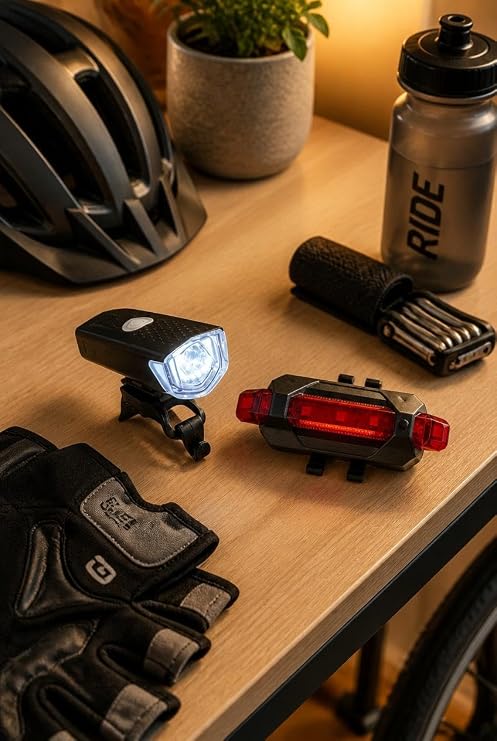 Busstier Bisiklet Işık Seti USB Şarjlı Ön Arka Bisiklet Farı 2’li LED Bisiklet Lambası Su Geçirmez 300 Lümen Stop Lambası Seti