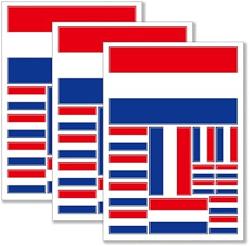 QQSD Netherlands Flag Sticker Dutch Holland Decal in Multiple Sizes, 3 Pack, 11.7 x 8.3 Inches