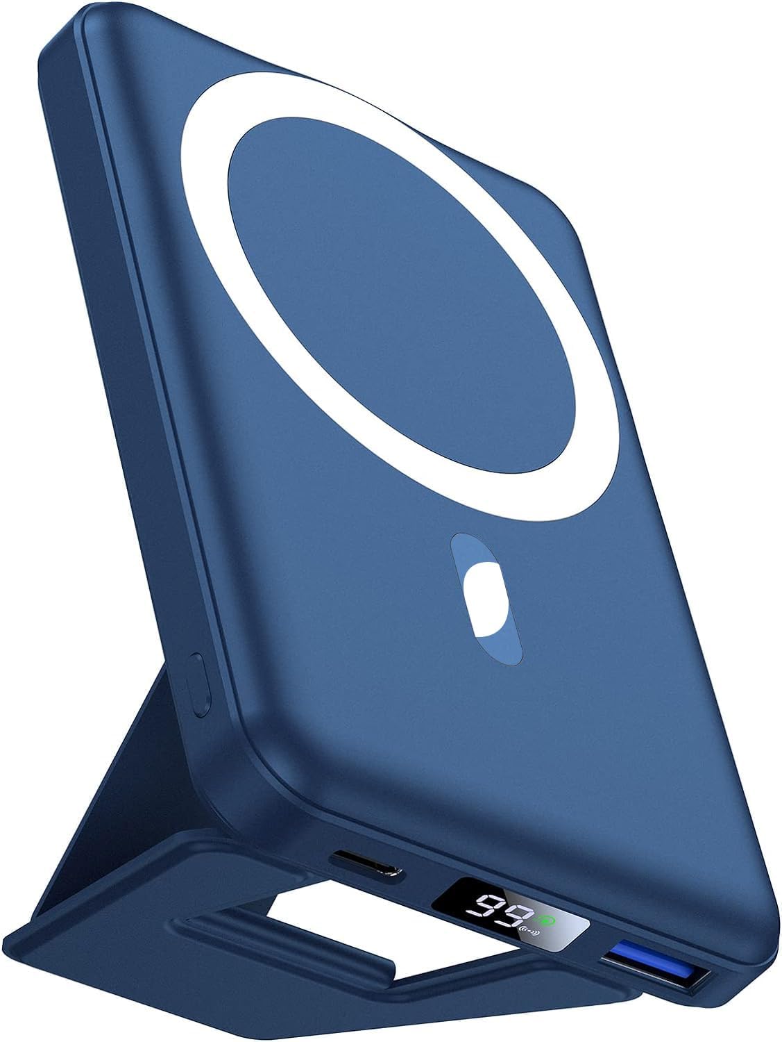 AOGUERBE Magnetic Power Bank, 10000mAh Foldable Wireless Portable Charger with USB-C Cable LED Display, for Mag-Safe Battery Pack 22.5W PD Fast Charging for iPhone 16/15/14/13/12 Pro/Pro Max/Plus/MiniGlobal Recycled StandardGlobal Recycled StandardGlobal Recycled Standard