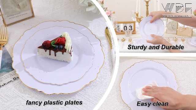 Amazon.com: WDF 60pcs Gold Dessert Plates-7.5inch Baroque White