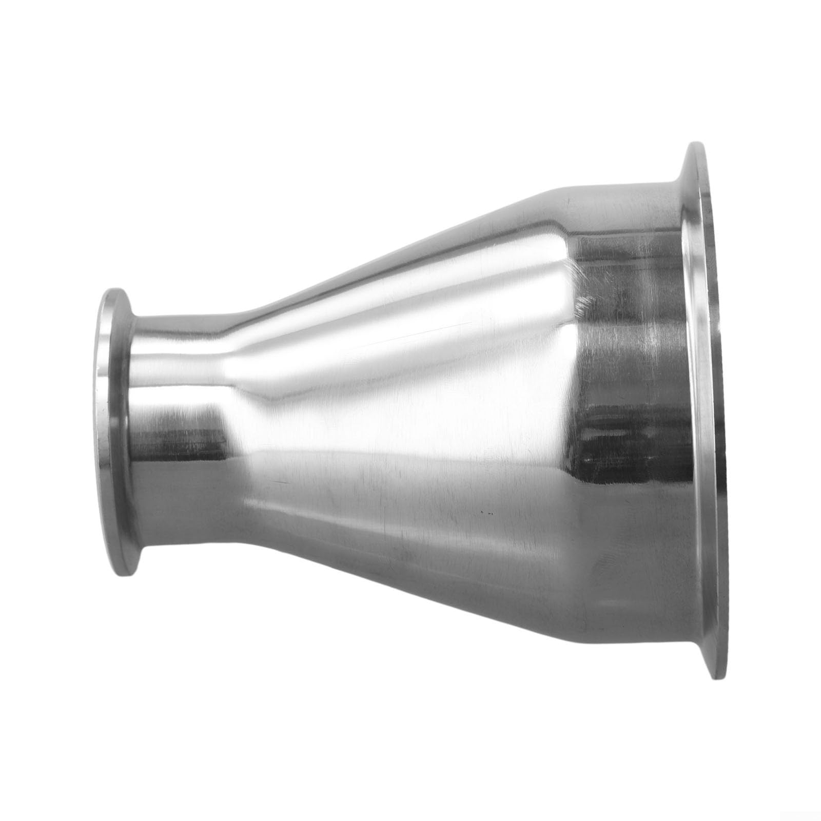 Reductor de tubería sanitaria concéntrica 4x2 evita fugas con su triple abrazadera de inox 304