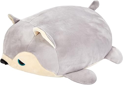 Miniatura 2 de Lindo juguete animal de zorro gris de felpa, almohada suave para abrazar para niños