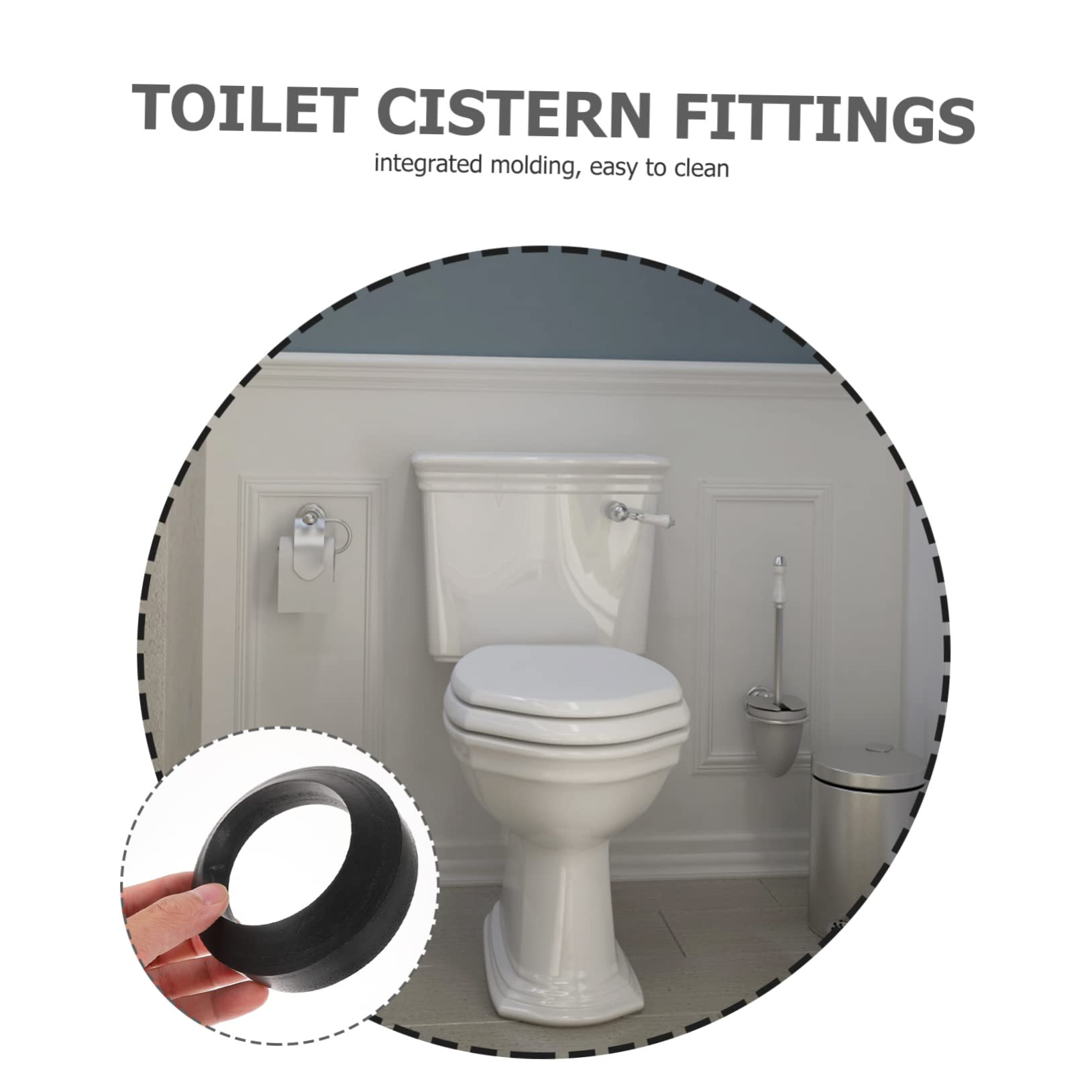 3 Set Home Closestool Ricambi Guarnizione Rubinetto A Sfera Per Cassetta Del Wc Adesivo Acqua Rotonda Kit Serbatoio Wc Raccordo Di Fissaggio Forniture Per Wc Per La Casa Parti Per