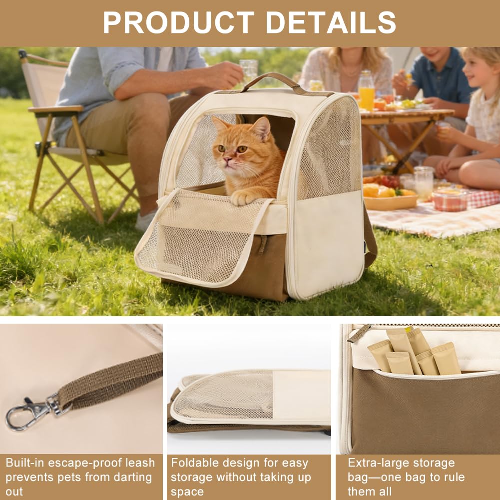 Haustier-Rucksack für Hunde & Katzen bis 15 kg – Ergonomischer Hunderucksack mit Netzfenster, formstabiler Katzenrucksack wasserdicht, komfortable Katzentransportbox für Wandern & Reisen