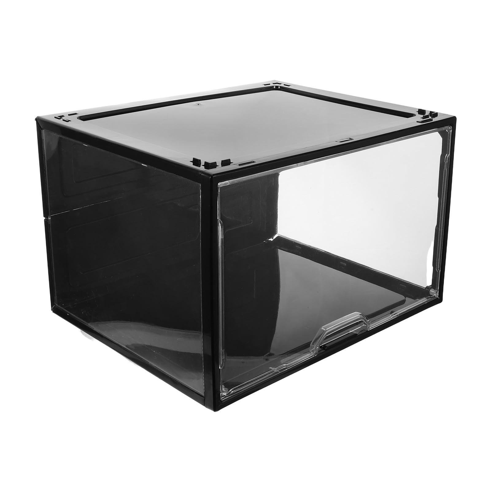 ibasenice Caja de zapatos acrílica apilable: organizador grande para zapatillas con tapas para la entrada - Solución de organización transparente - Almacenamiento de zapatillas que se ajusta a la