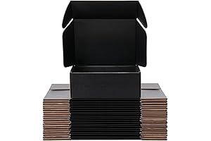 Set of 20, 10x8x3 Black Corrugated Cardboard Shipping Boxes