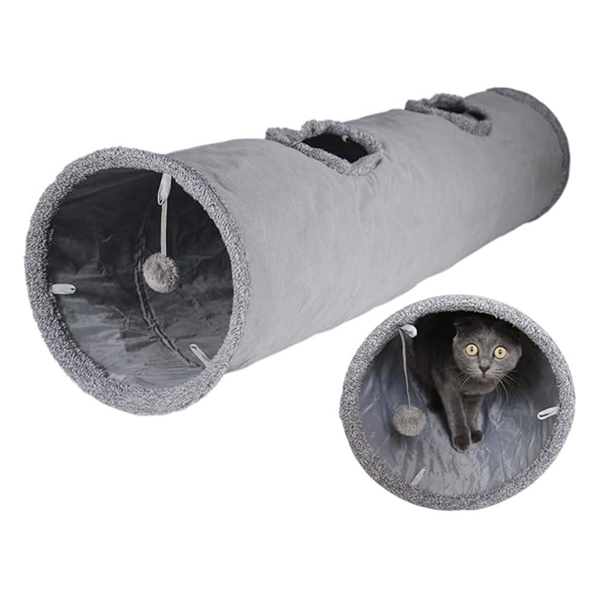 ZYYRSS Collapsible Cat Tunnel Toy, 30x130cm Cat Play Tunnel