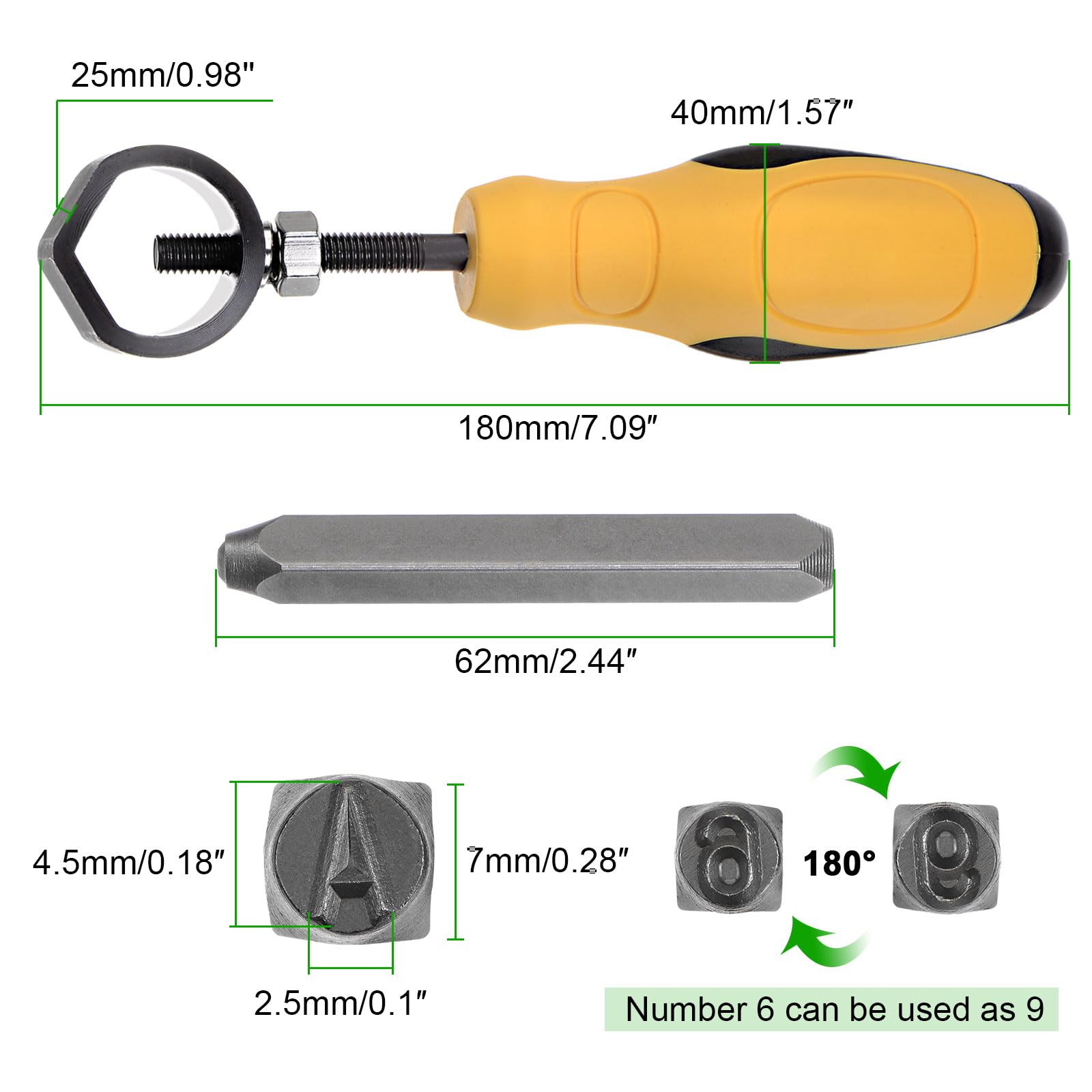 QUARKZMAN 36uds Juego de Grabado Metal 1/8" (3mm) (A-Z, 0-8, "&" Símbolo) Punzón Acero para Letras con Herramienta Prensa Y Soporte para Grabar en Metal, Plástico, Madera, Cuero, Plata.