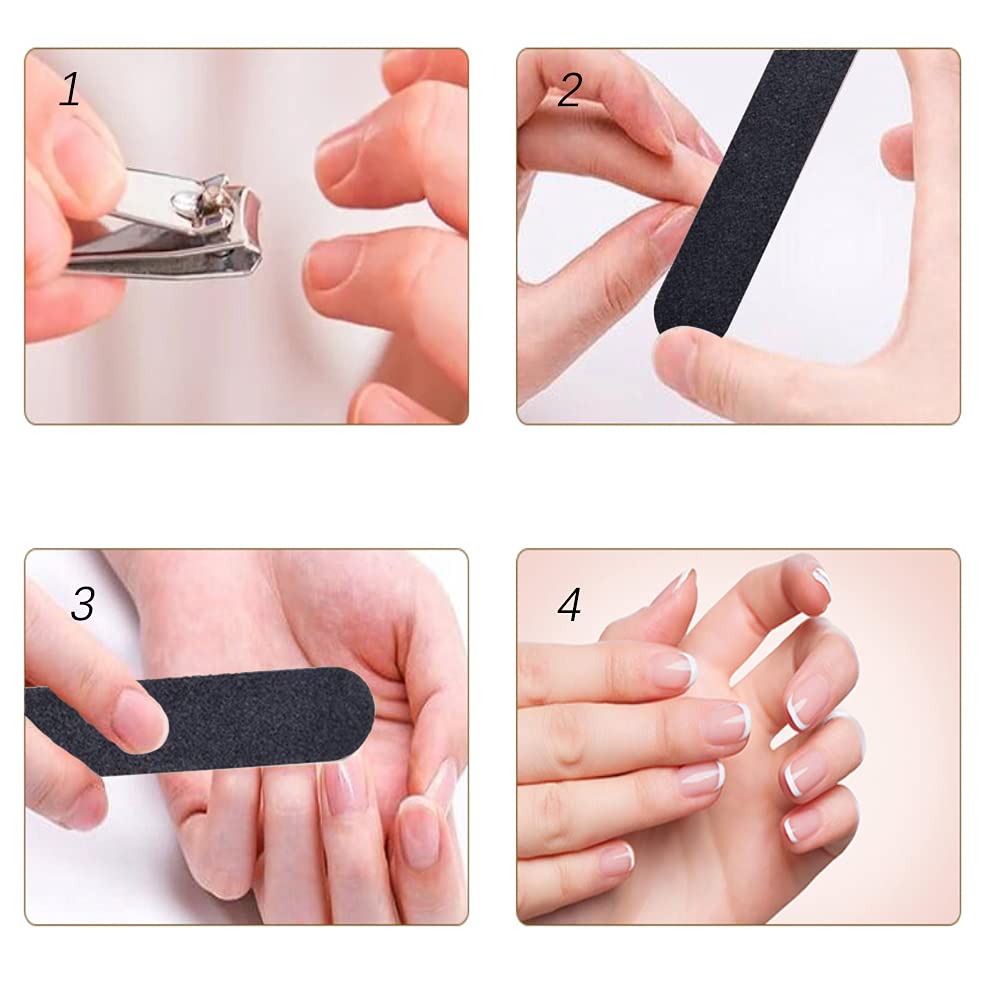 10 Pezzi Lima Per Unghie, 100/180 Nere lime per Unghie a Doppia Faccia, Lima per Lavabile a Unghie, Set di lime per Unghie Professional, er la Cura e lo Styling Delle Unghie