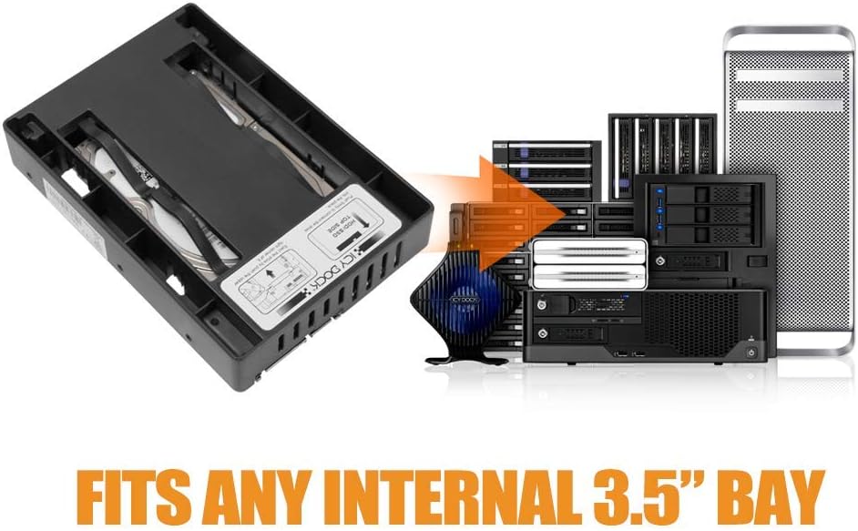 ICY DOCK 2.5 inch SATA SSD HDD to 3.5" SATA HDD Drive Bay Converter Mounting Bracket Kit Adapter - EZConvert MB882SP-1S-3B